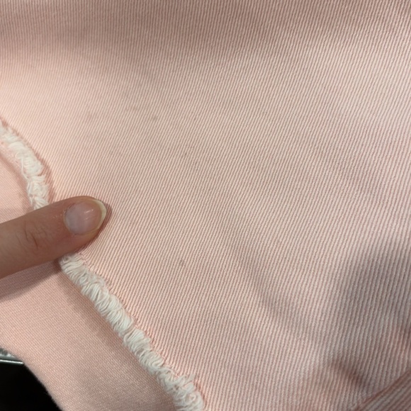 Cargo Carpenter Coastal Fringe Grunge Pink Denim Shorts Sz 10 Y2K Barbie - Picture 8 of 9